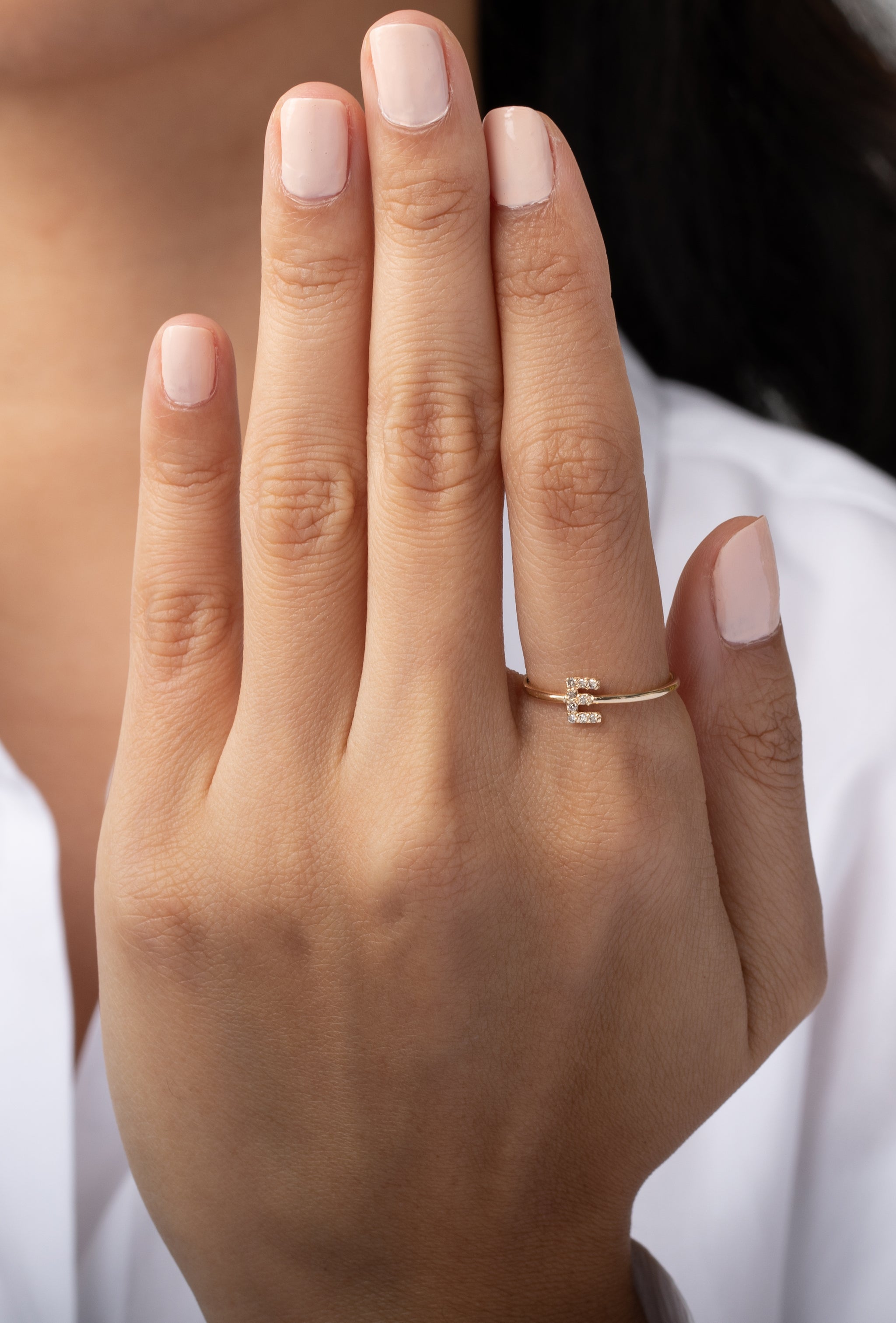 Initial ring gold diamond Clearance