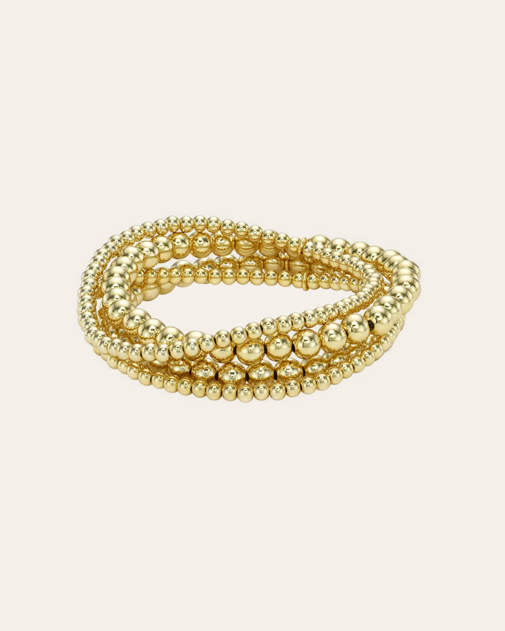 3mm & 5mm Bead Bracelet Stack - Zoe Lev Jewelry