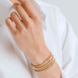 3mm Gold Bead Bracelet with Diamond Bead Zoe Lev Jewelry