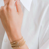 3mm Gold Bead Bracelet with Diamond Bead Zoe Lev Jewelry