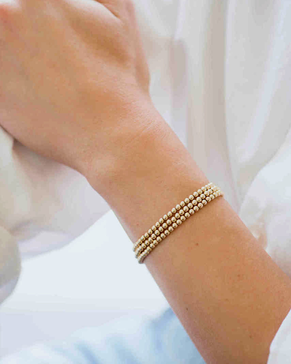3mm Gold Bead Bracelet