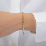 3mm Gold Bead Bracelet with Diamond Bar Bead Bracelets Zoe Lev Jewelry