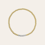 3mm Gold Bead Bracelet with Multi Diamond Beads Bead Bracelets Zoe Lev Jewelry