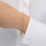3mm Gold Bead Bracelet with Multi Diamond Beads Bead Bracelets Zoe Lev Jewelry
