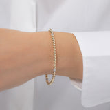 3mm Gold Segment Bead Bracelet with Diamond Beads - 6.5" SAMPLE SALE Zoe Lev Jewelry