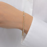 3mm Gold Segment Bead Bracelet with Diamond Beads - 6.5" SAMPLE SALE Zoe Lev Jewelry