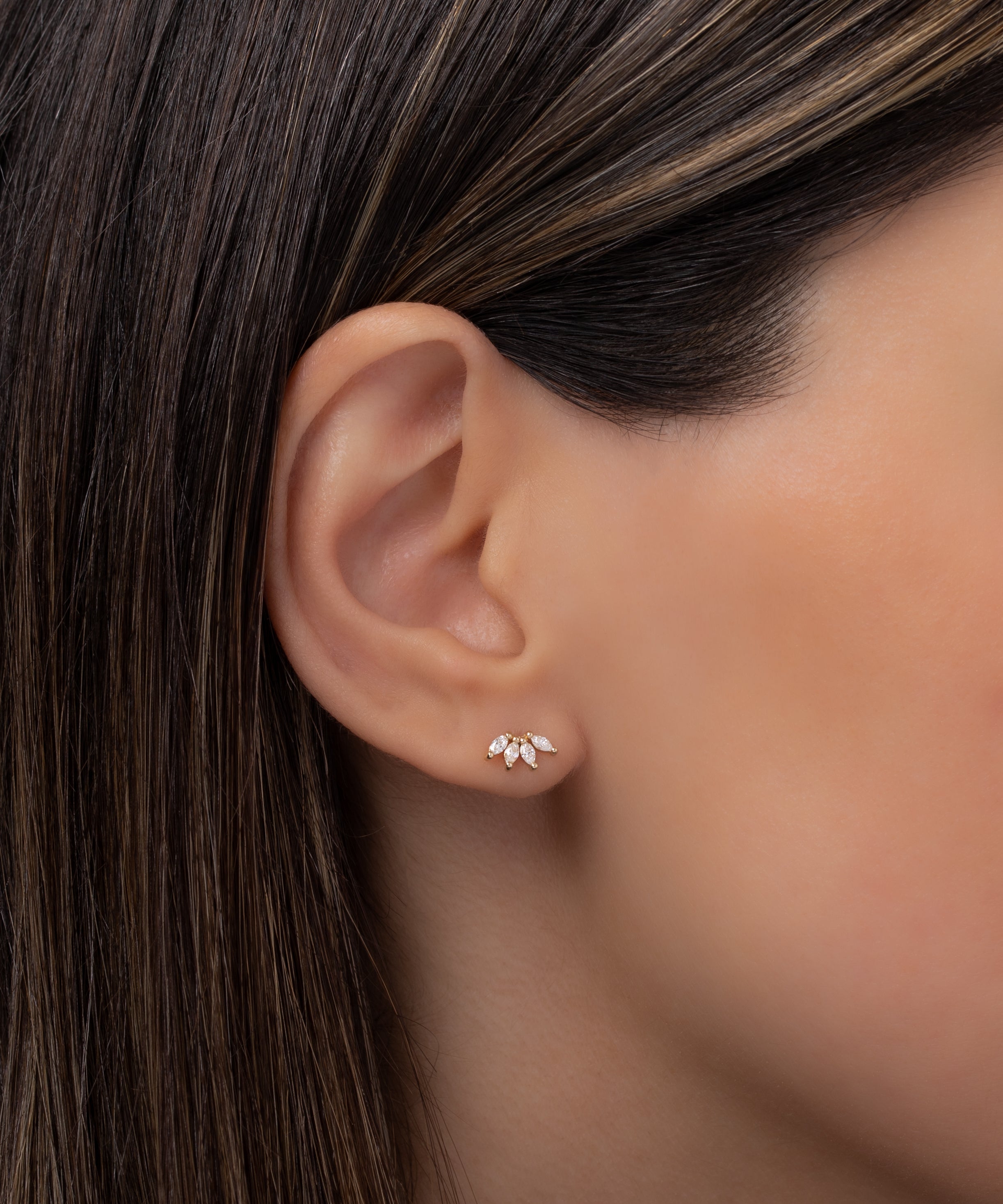 4 Marquise Diamond Stud Earrings Zoe Lev Jewelry