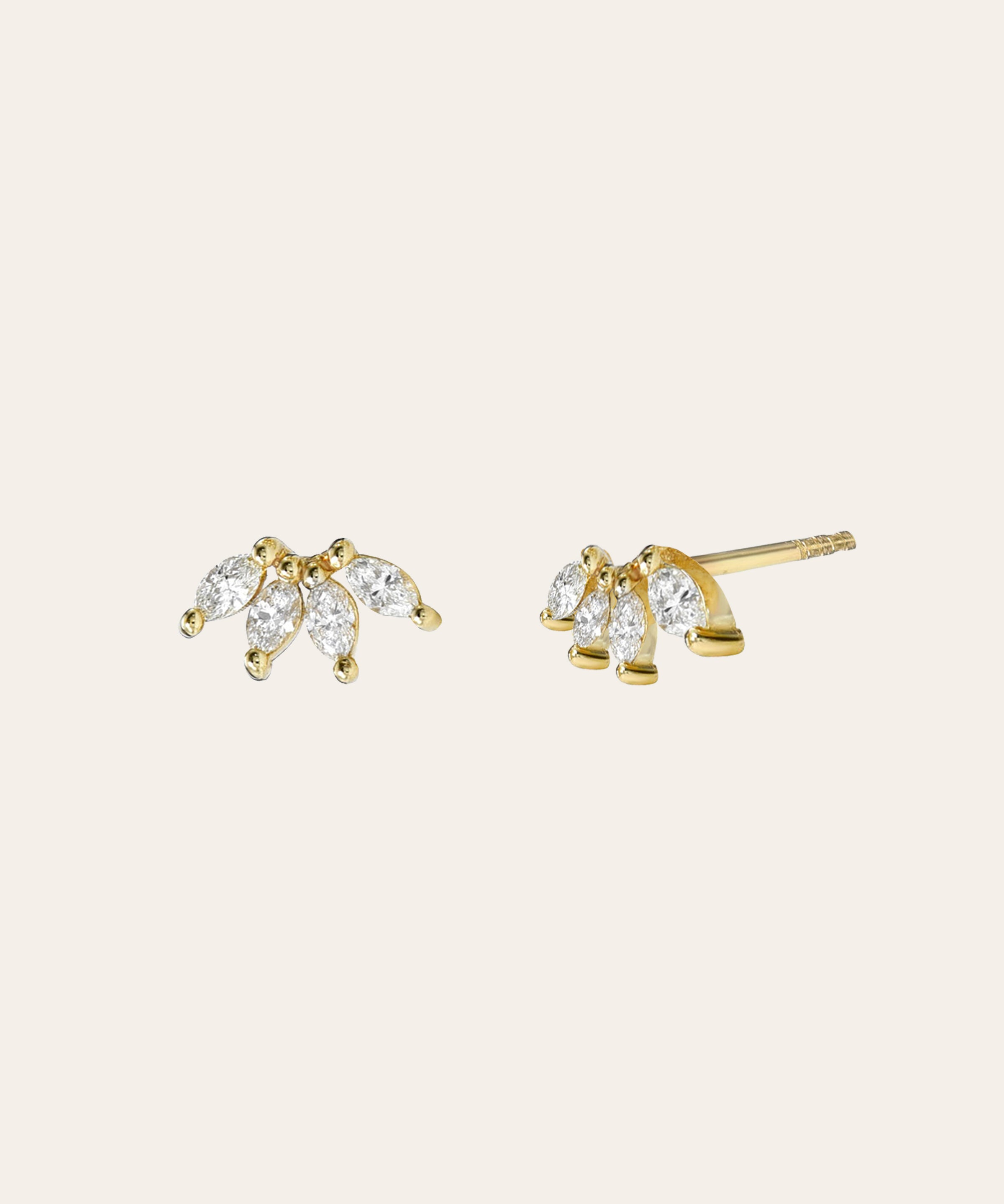 4 Marquise Diamond Stud Earrings Zoe Lev Jewelry