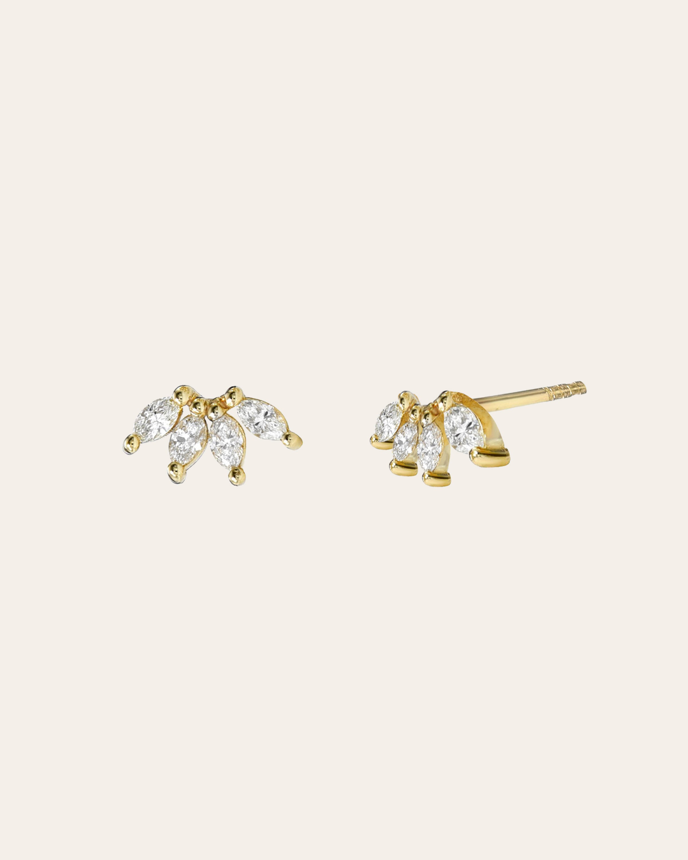 4 Marquise Diamond Stud Earrings Zoe Lev Jewelry