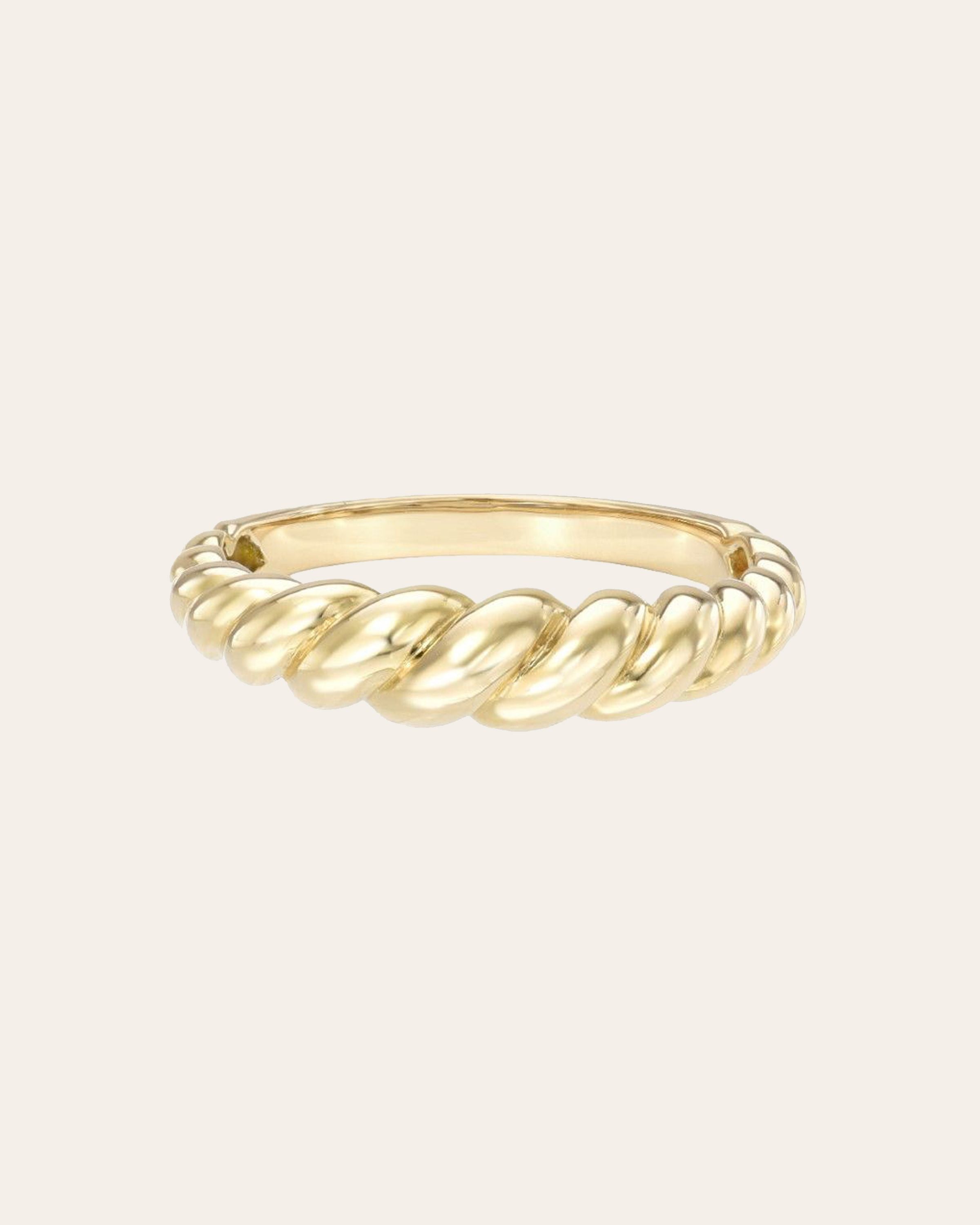 14k Gold Croissant Ring Zoe Lev Jewelry