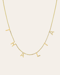 14k Gold Mini Spaced Initial Necklace Personalized Zoe Lev Jewelry
