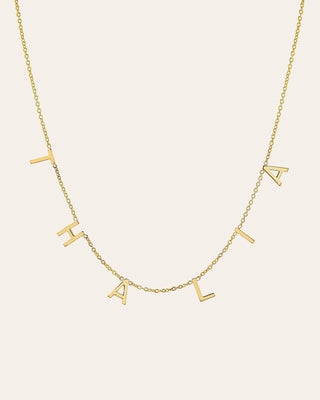 14k Gold Mini Spaced Initial Necklace