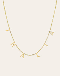 14K Gold Mini Spaced Initial Necklace 16 / 10 [+$600]