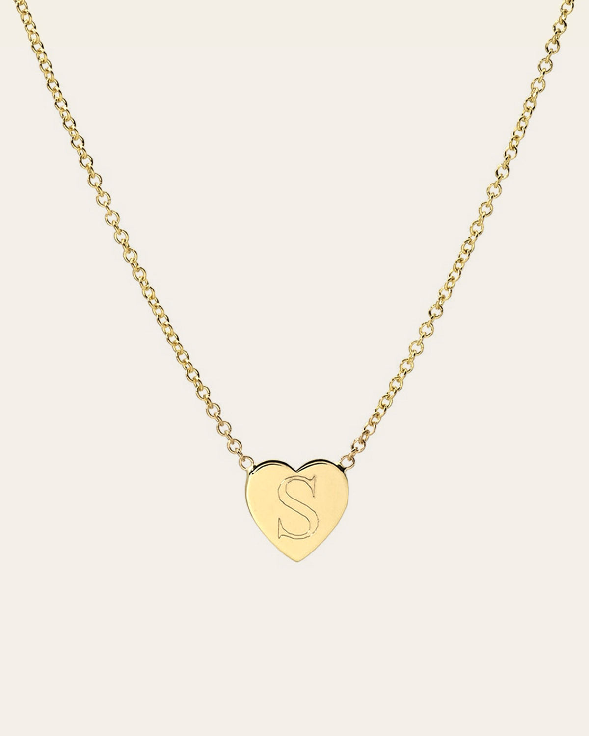 14k Gold Initial Heart Necklace
