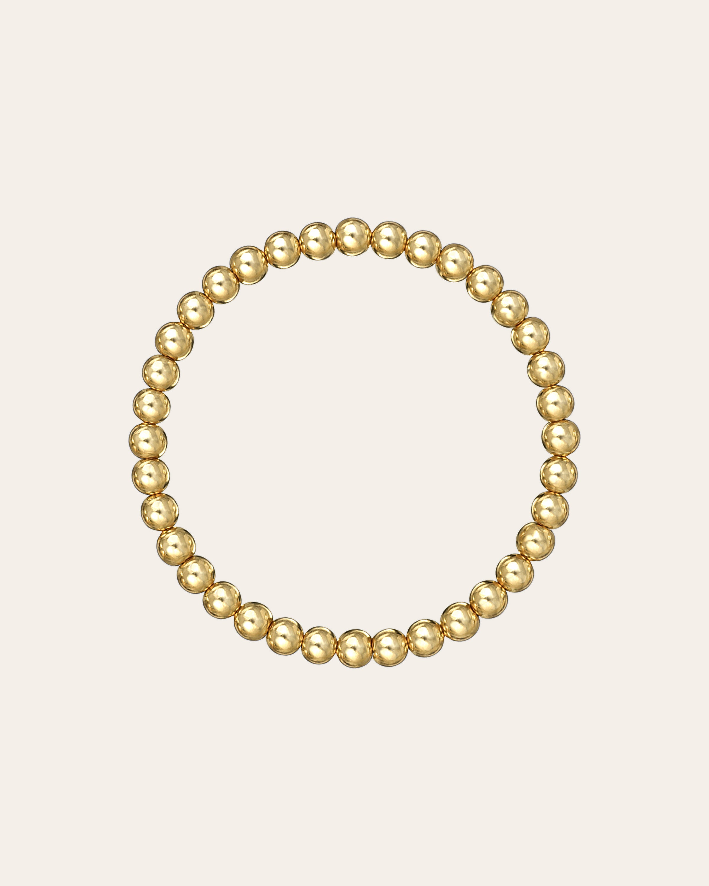 5mm Gold Bead Bracelet Stack - 6.5" SAMPLE SALE Zoe Lev Jewelry