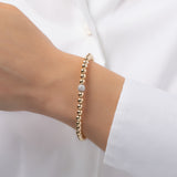 5mm Gold Bead Bracelet with Diamond Bead Zoe Lev Jewelry