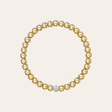 5mm Gold Bead Bracelet with Diamond Bead Zoe Lev Jewelry