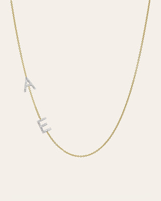 Diamond Asymmetrical Multiple Initials Necklace