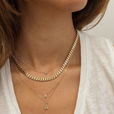 14K Gold Pleated Initial Necklace Personalized Zoe Lev Jewelry