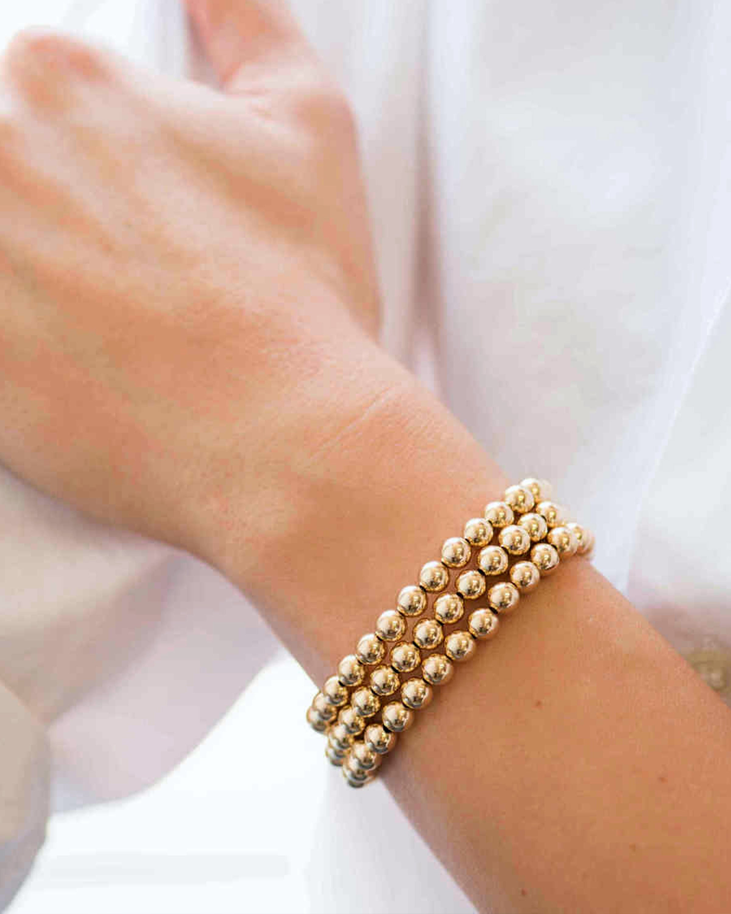6mm Gold Bead Bracelet Zoe Lev Jewelry