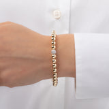 6mm Gold Bead Bracelet with Diamond Bead Zoe Lev Jewelry