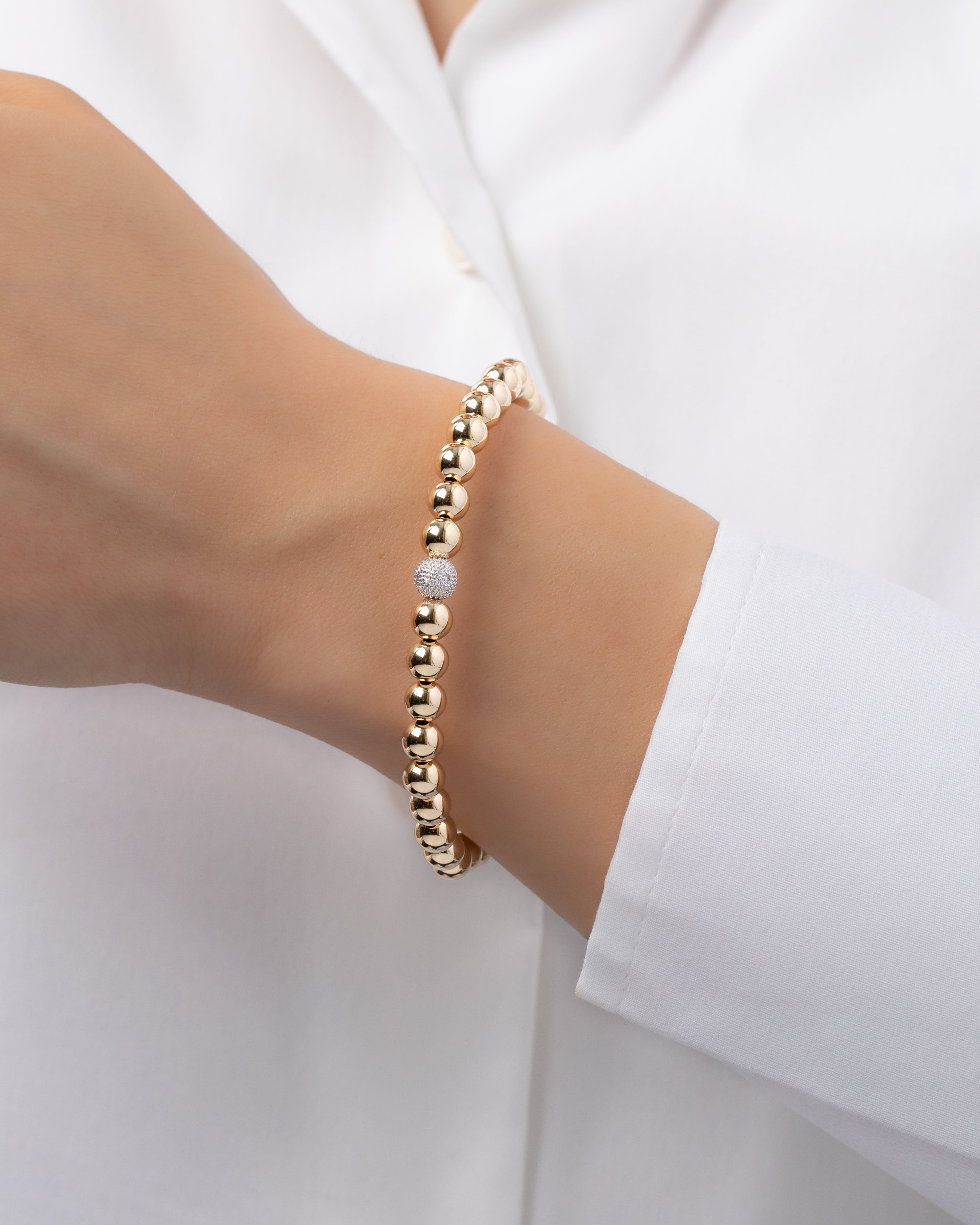 Diamond + Gemstone Bead Bracelets