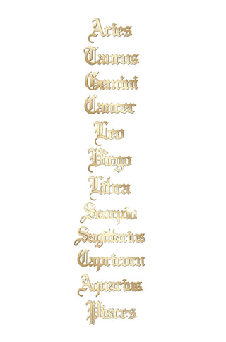 14k Gold Zodiac Name Necklace