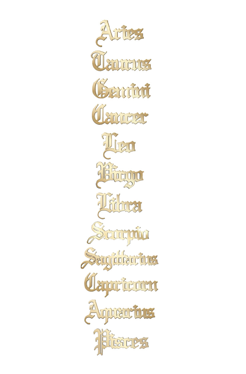 14k Gold Zodiac Name Necklace