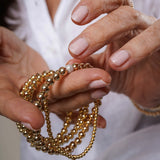 5mm Gold Bead Bracelet with Diamond Bead Zoe Lev Jewelry