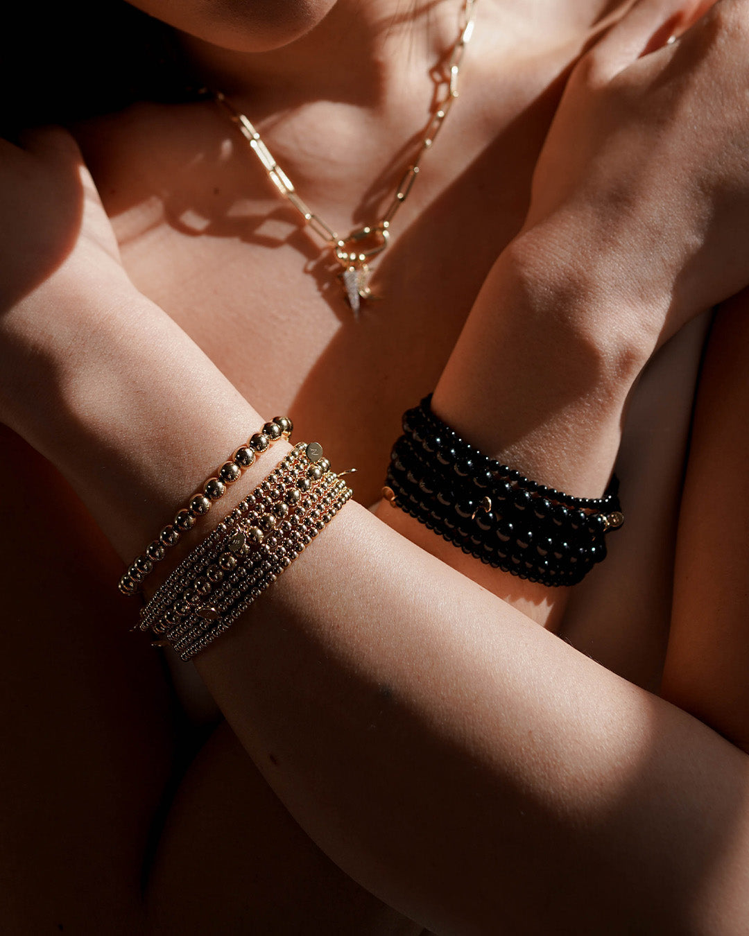 4mm Black Onyx Bead Bracelet Bead Bracelets Zoe Lev Jewelry