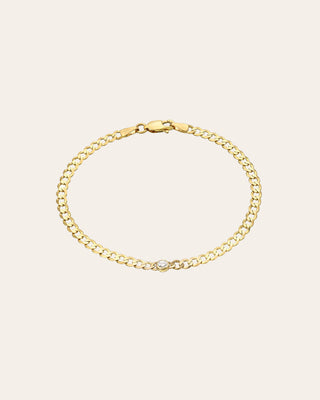 Bezel Diamond Cuban Link Bracelet