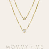 Bezel Diamond Necklace - Mommy + Me Zoe Lev Jewelry