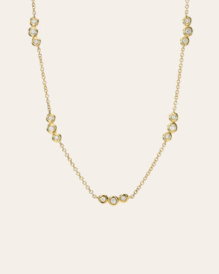 Bezel Diamond Trio Segment Necklace