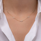 Bezel Diamond Trio Segment Necklace Zoe Lev Jewelry