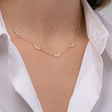 Bezel Diamond Trio Segment Necklace Zoe Lev Jewelry