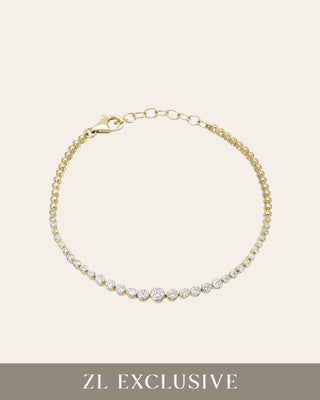 Bezel Graduating Diamond Tennis Bracelet