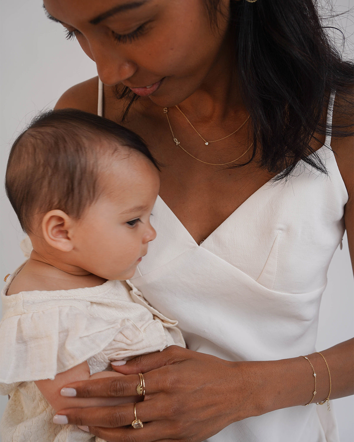 Bezel Diamond Necklace - Mommy + Me Zoe Lev Jewelry