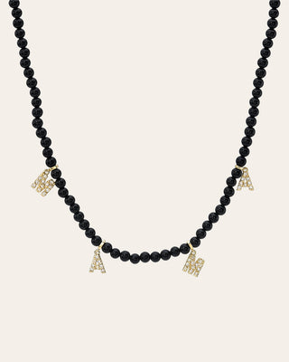 Black Onyx Beaded MAMA Necklace