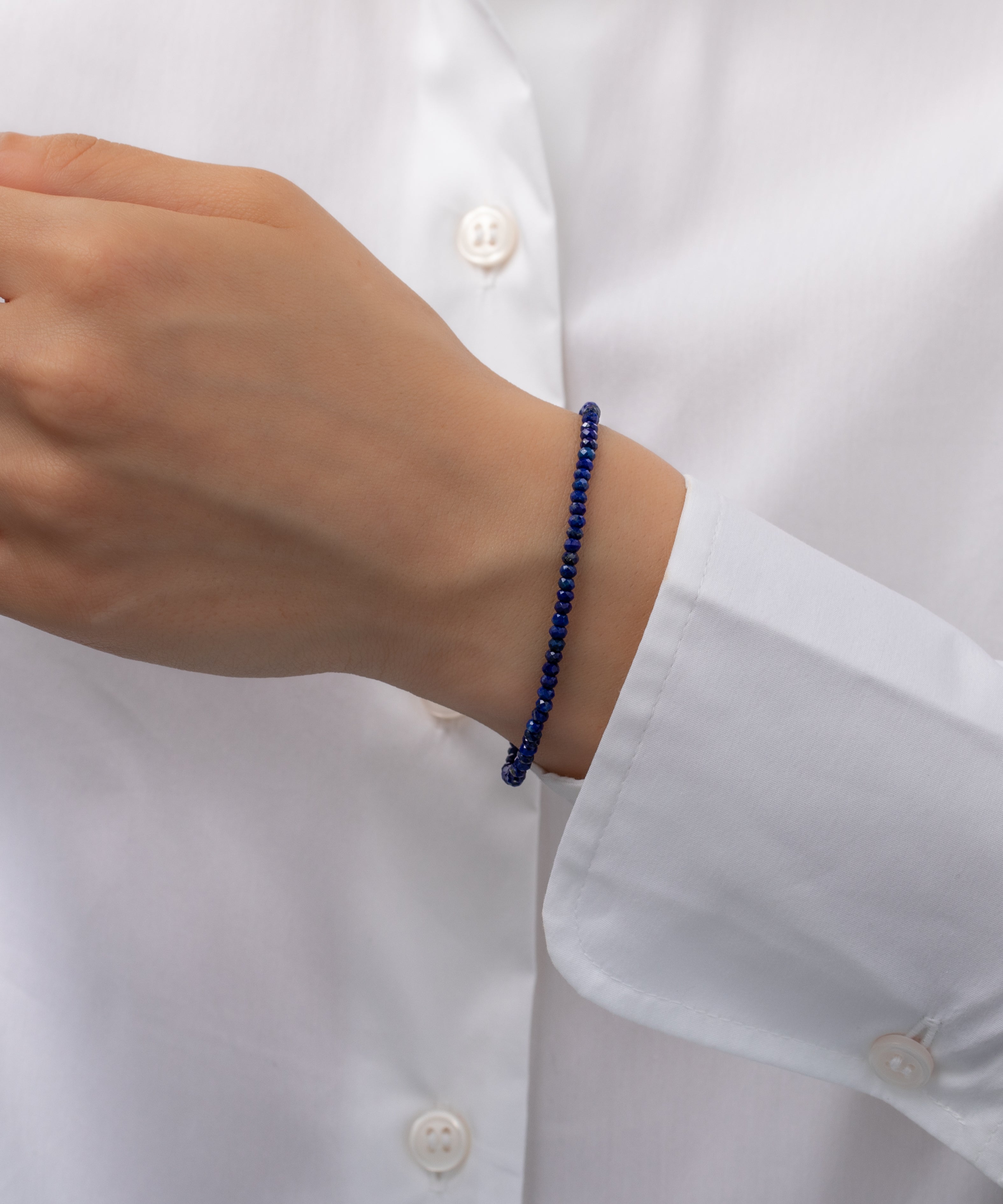 Blue Lapis Beaded Bracelet -6.5"-7" adjustable SAMPLE SALE Zoe Lev Jewelry