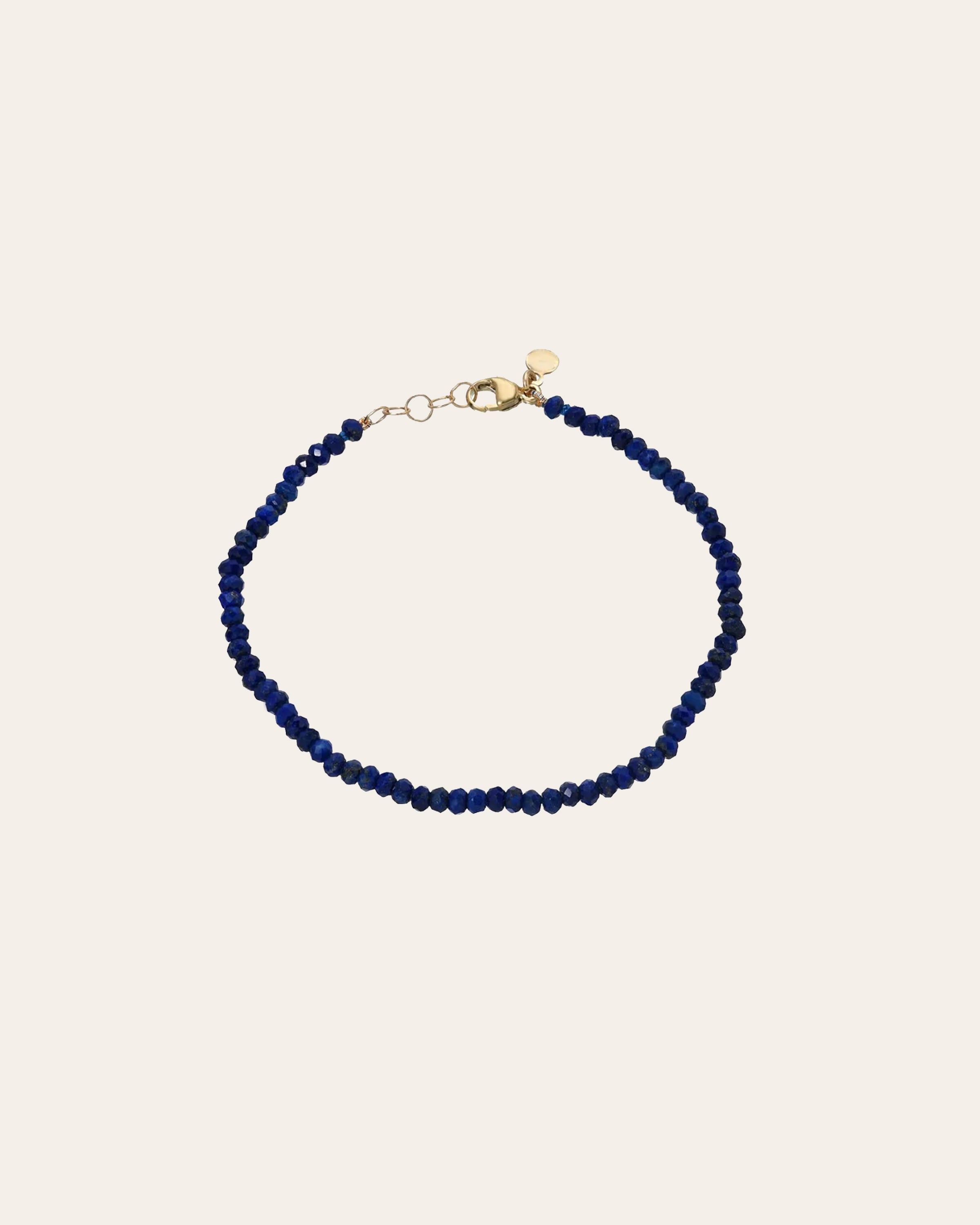 Blue Lapis Beaded Bracelet -6.5"-7" adjustable SAMPLE SALE Zoe Lev Jewelry