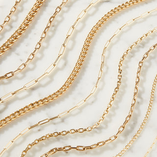 14k Gold Paper Clip Chain Necklace