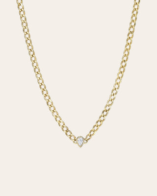 Cuban Link Pear Diamond Choker