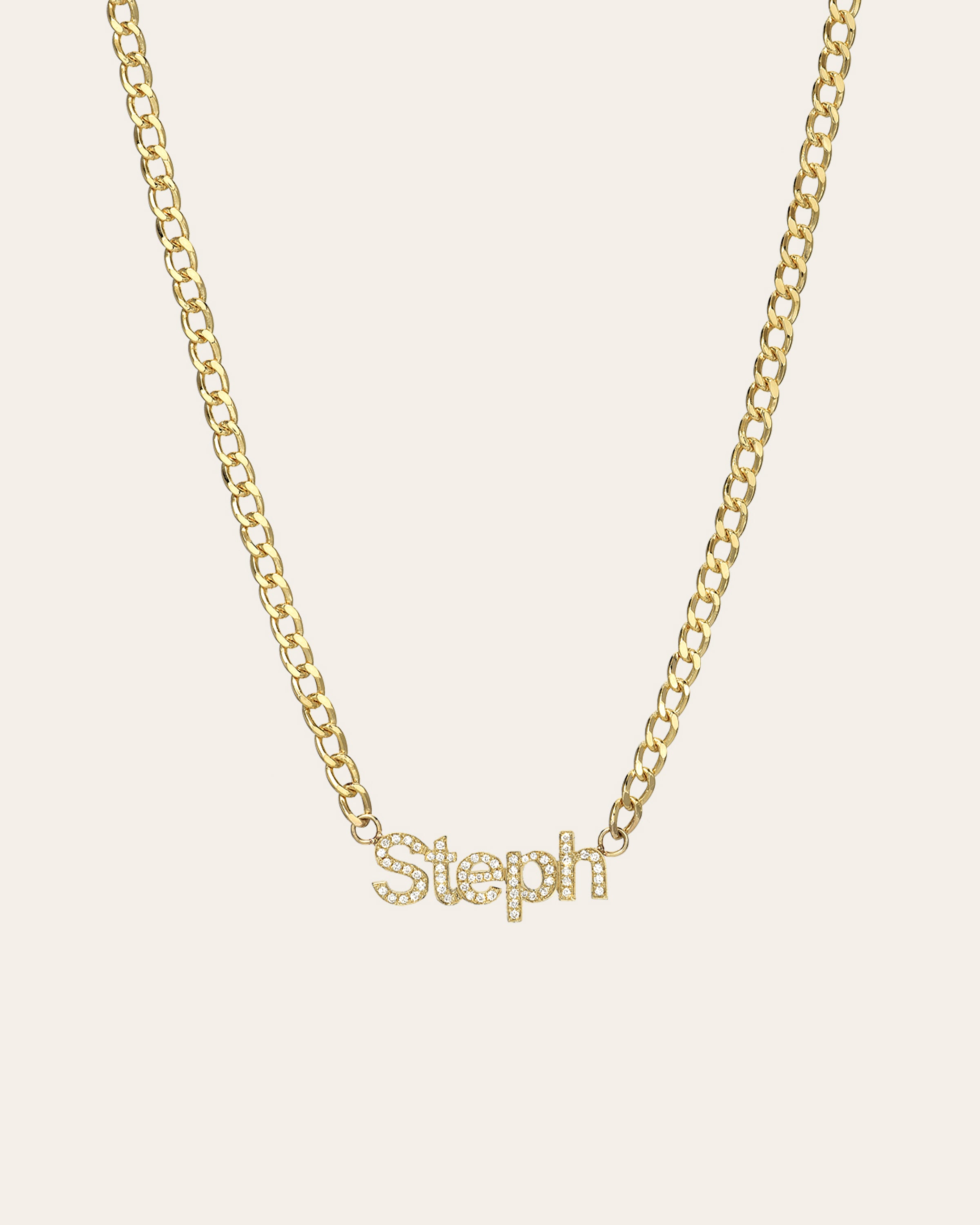 Cuban Link Diamond Name Choker Personalized Zoe Lev Jewelry