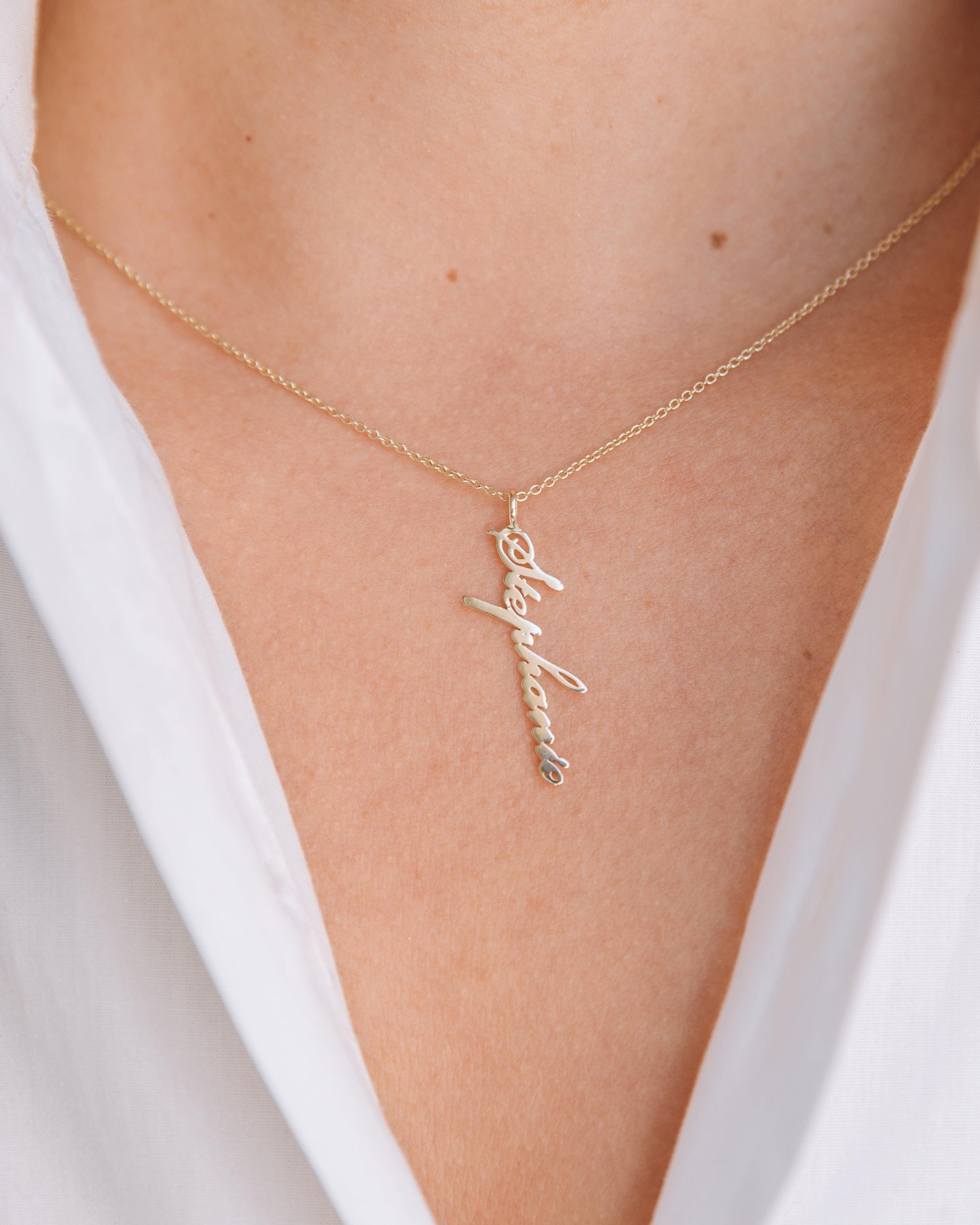 14k Gold Name Pendant Personalized Zoe Lev Jewelry