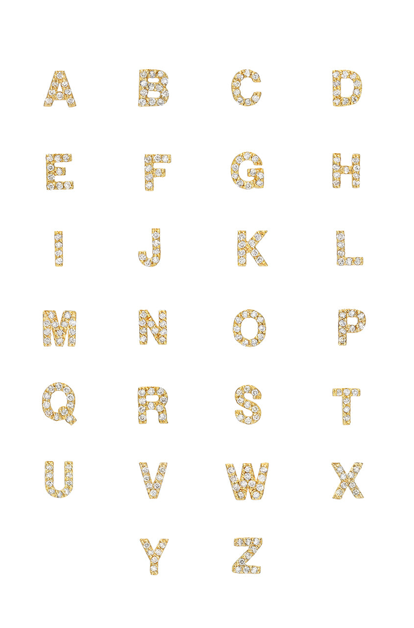 Mini Diamond Spaced Initial Necklace Personalized Zoe Lev Jewelry