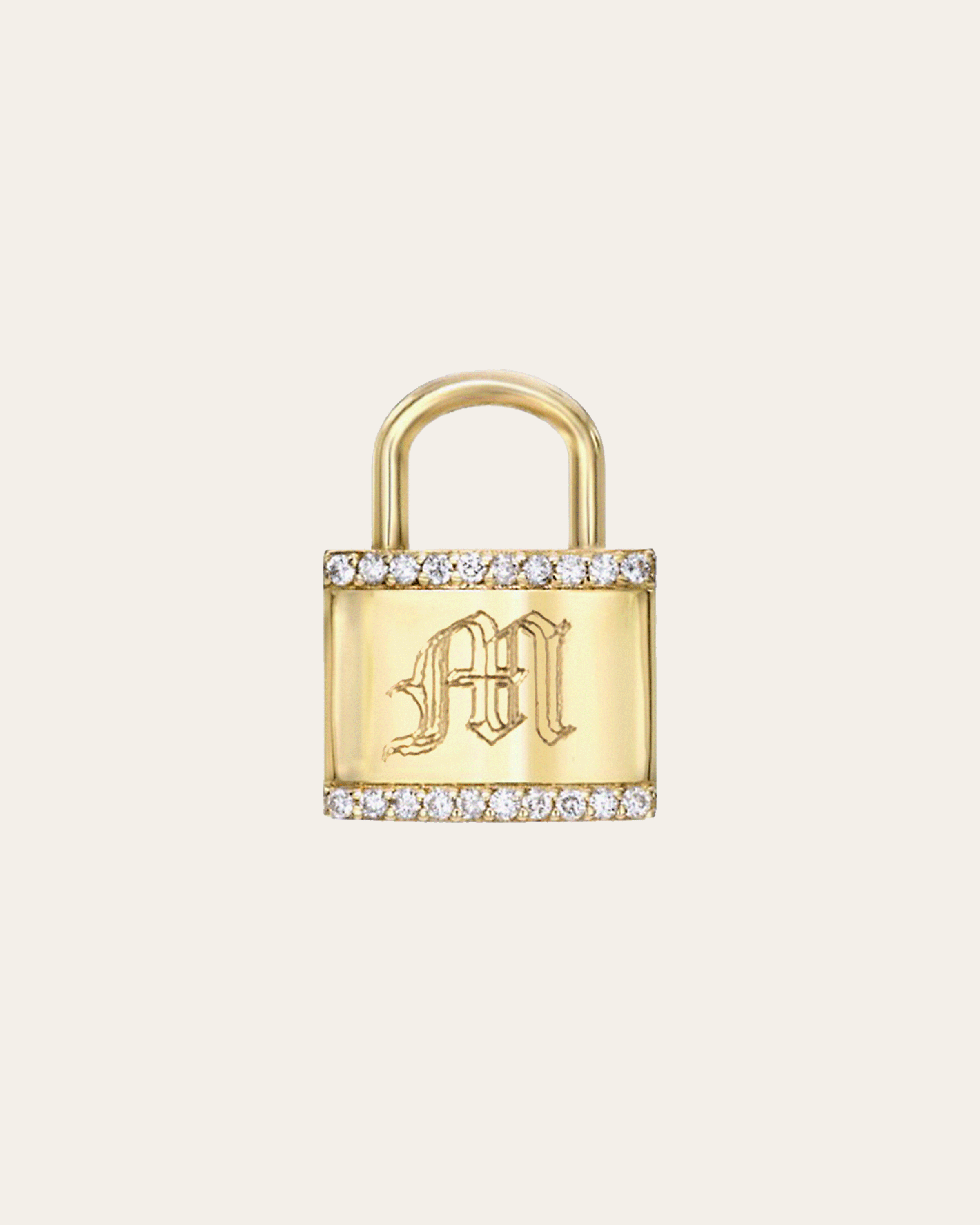 gold diamond padlock