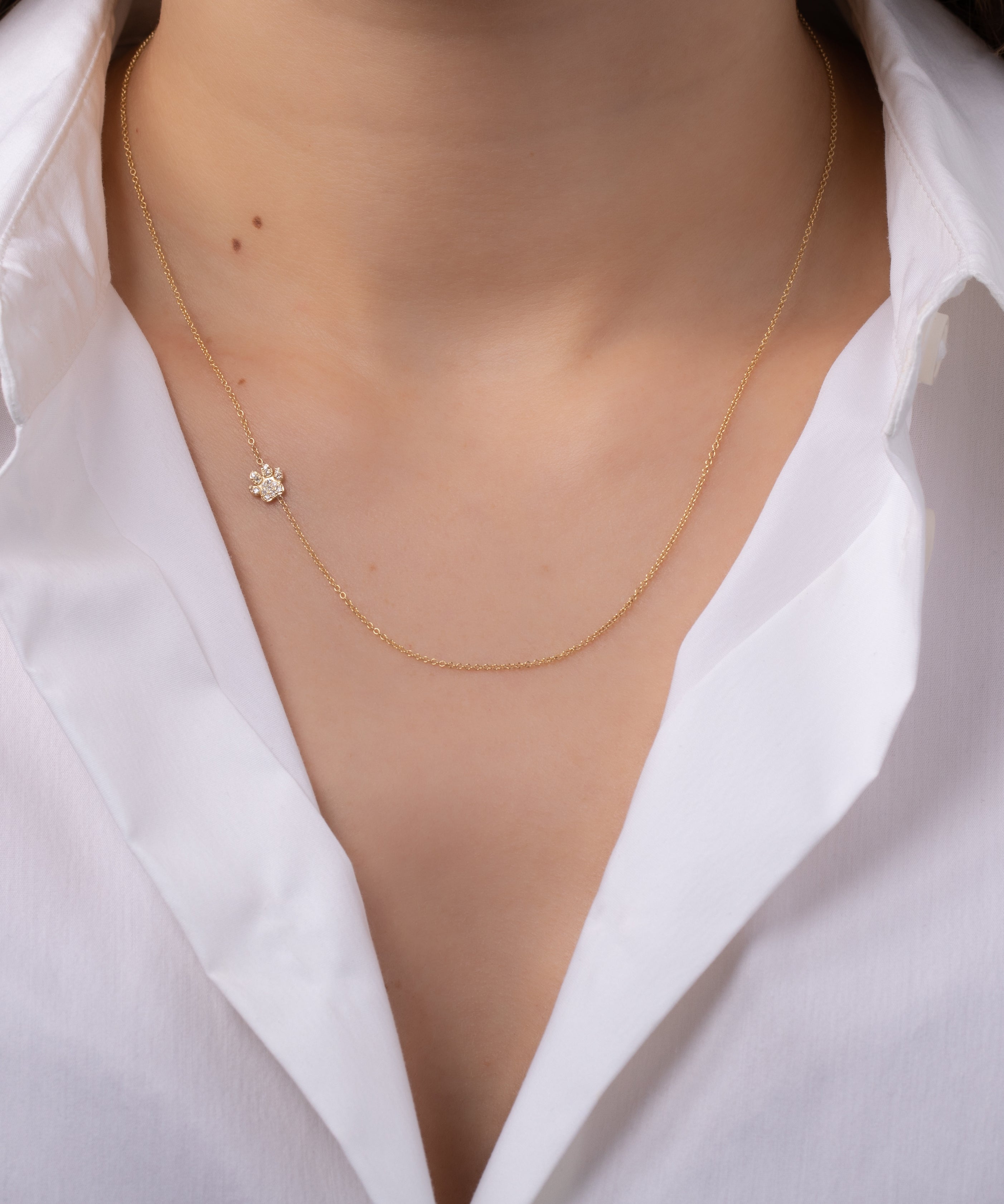 Diamond Asymmetrical Paw Necklace SAMPLE SALE Zoe Lev Jewelry