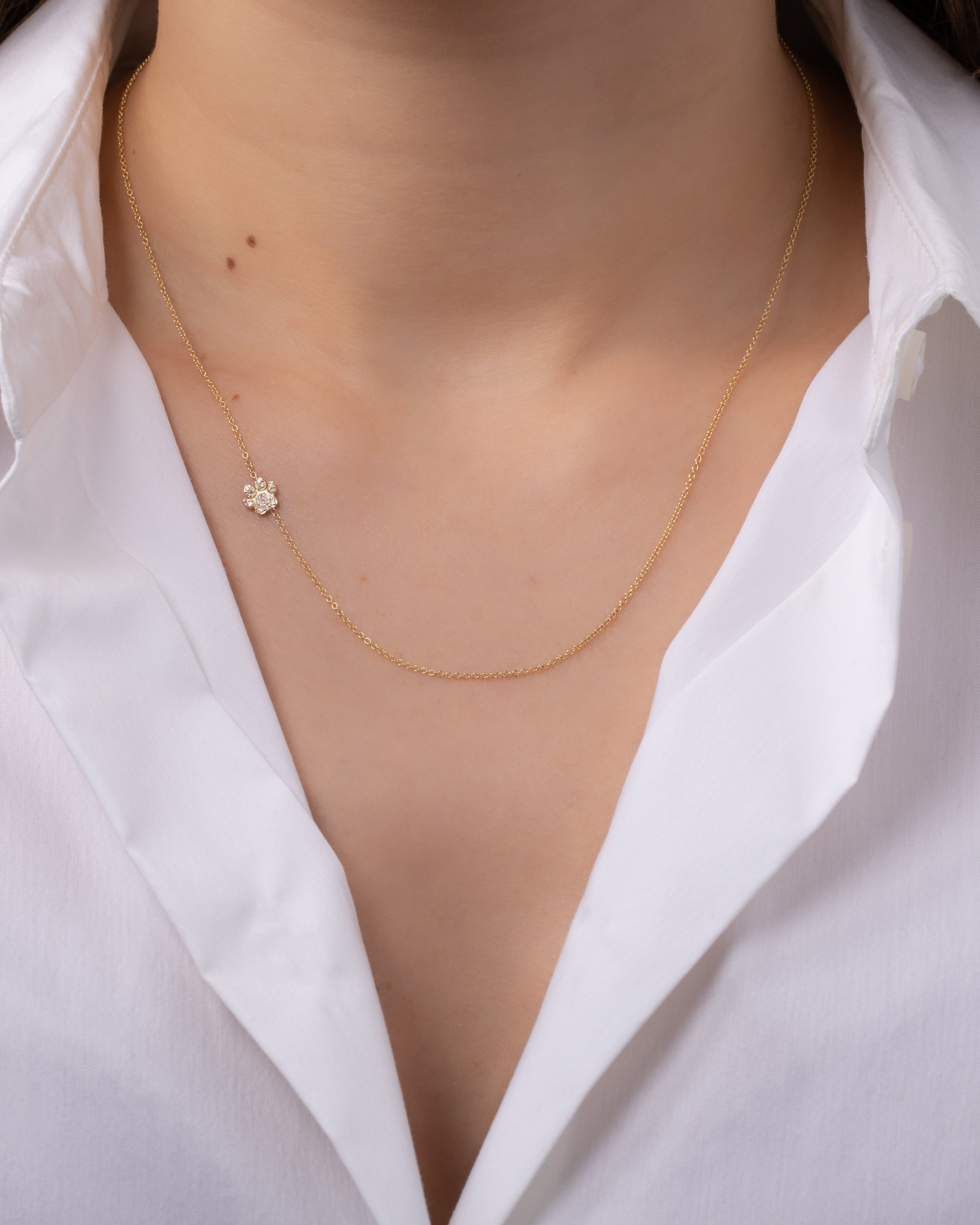 Diamond Asymmetrical Paw Necklace SAMPLE SALE Zoe Lev Jewelry