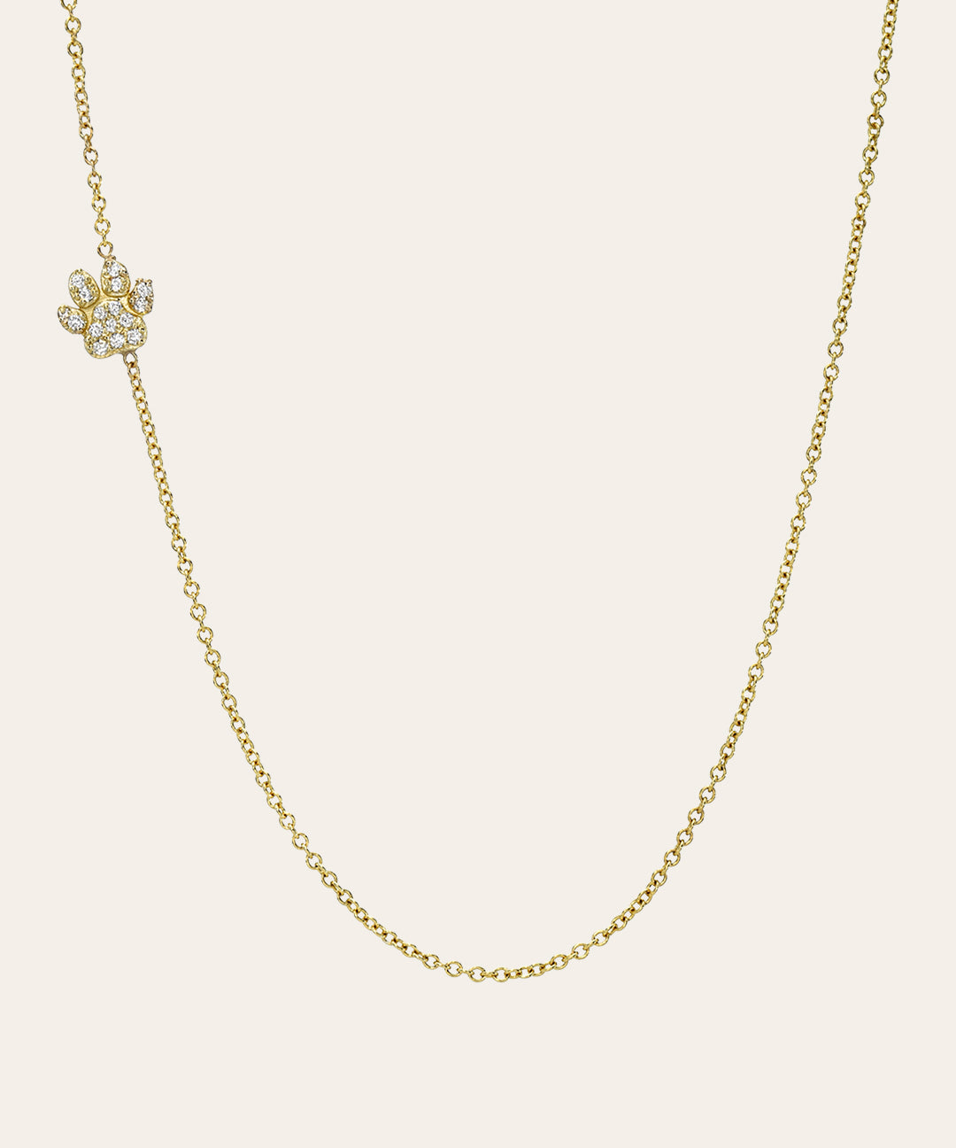 Diamond Asymmetrical Paw Necklace SAMPLE SALE Zoe Lev Jewelry