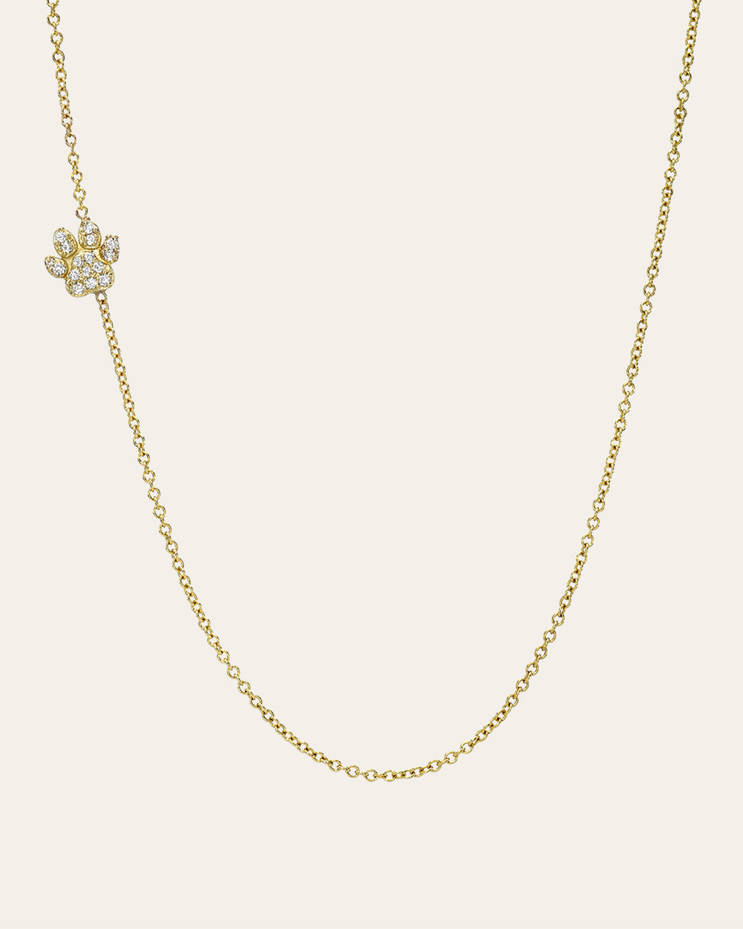 Diamond Asymmetrical Paw Necklace SAMPLE SALE Zoe Lev Jewelry